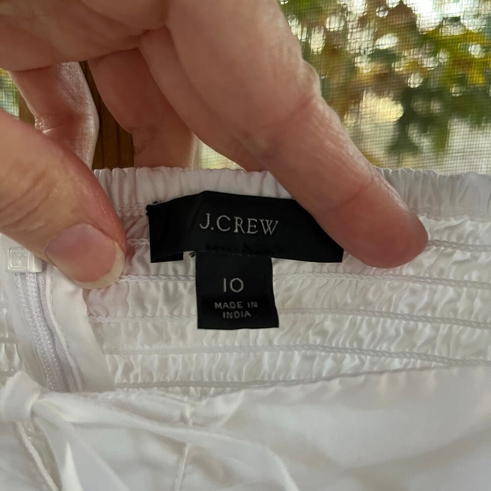 J.Crew Women's Square Neck Cotton Poplin Top White Size 10 - Picture 7 of 10